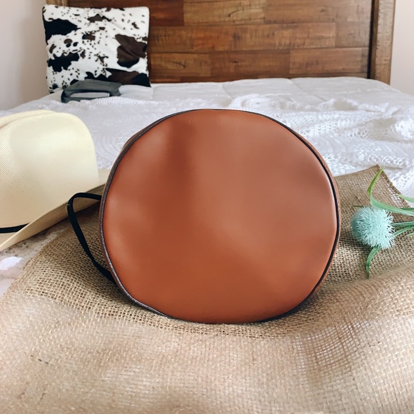 Henri Bendel black tan trim canvas backpack - Picture 12 of 15